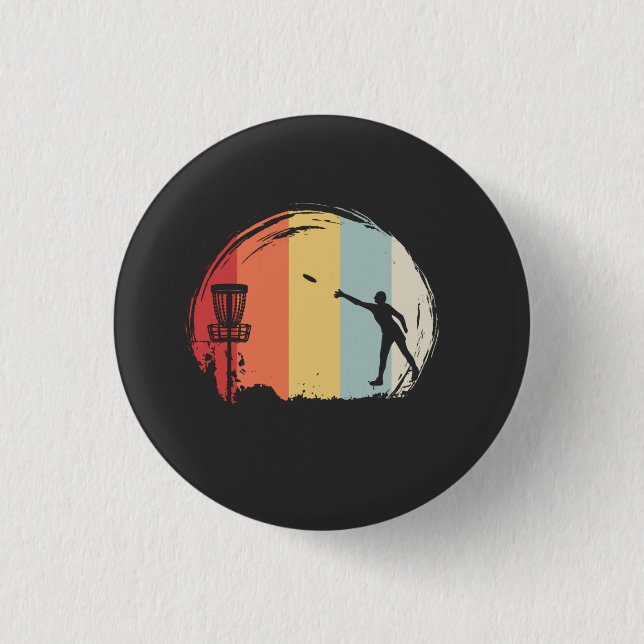 Frisbee Golf Retro 1 Inch Round Button (Front)
