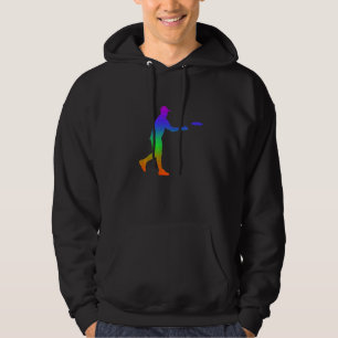 Frisbee Golf Shadows In Rainbow Colour Hoodie