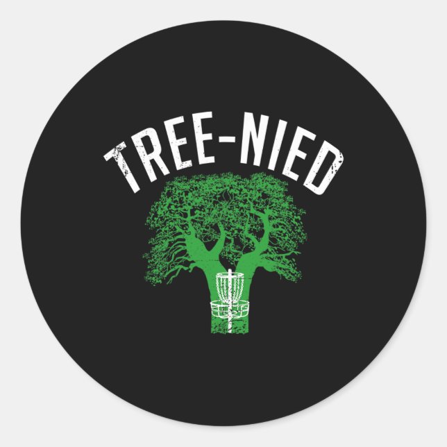 Frisbee Golf Tree Nied Funny Disc Golf  Classic Round Sticker (Front)