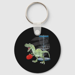 Frisbee Golfer T Rex Dinosaur Golf Player Dino Dis Keychain