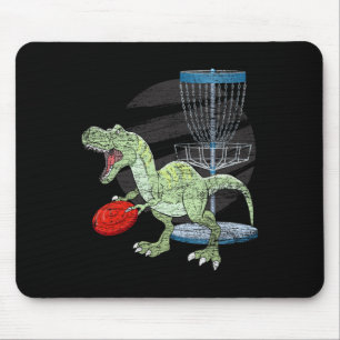 Frisbee Golfer T Rex Dinosaur Golf Player Dino Dis Mouse Pad
