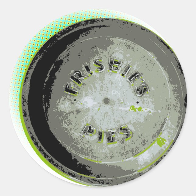 Frisbee Pie Tin Earth Colours Classic Round Sticker (Front)