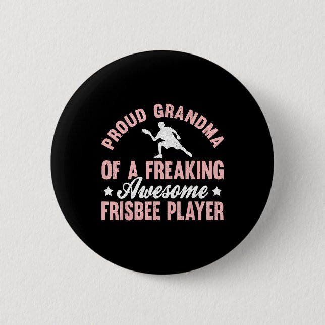 Frisbee Player Ultimate Frisbee Disc Golf Grandma  2 Inch Round Button (Front)