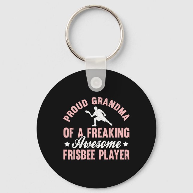 Frisbee Player Ultimate Frisbee Disc Golf Grandma  Keychain (Front)