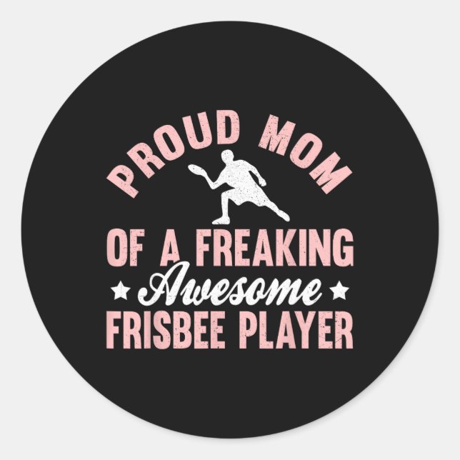 Frisbee Player Ultimate Frisbee Disc Golf Mom Moth Classic Round Sticker (Front)