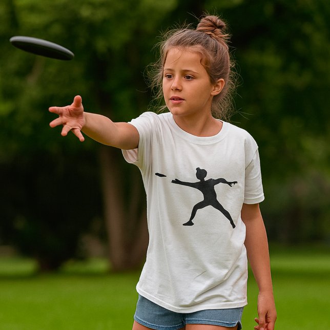 Frisbee Silhouette Girls T-Shirt (Creator Uploaded)