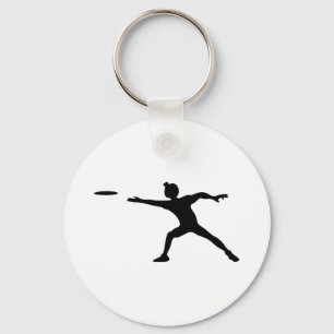 Frisbee Silhouette Keychain