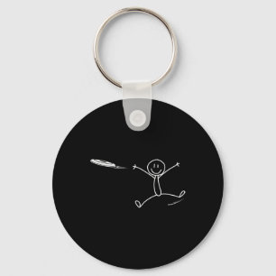 Frisbee Stickman Disc Golf Funny Ultimate Frisbee Keychain