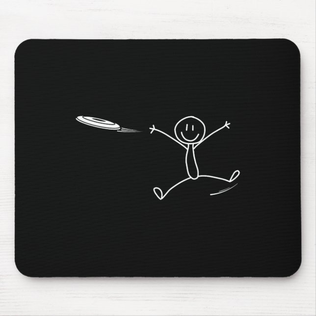 Frisbee Stickman Disc Golf Funny Ultimate Frisbee  Mouse Pad (Front)