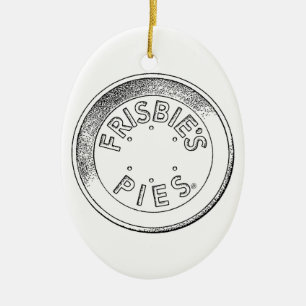 Frisbie Pie Tin ceramic tree ornament