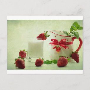 Frische Erdbeeren im Landhausstil Postcard