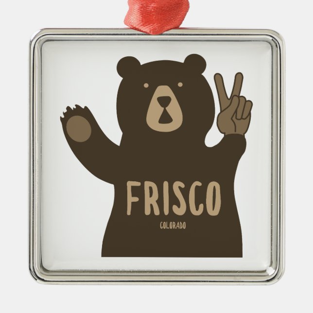 Frisco Colorado Peace Bear Metal Ornament (Front)