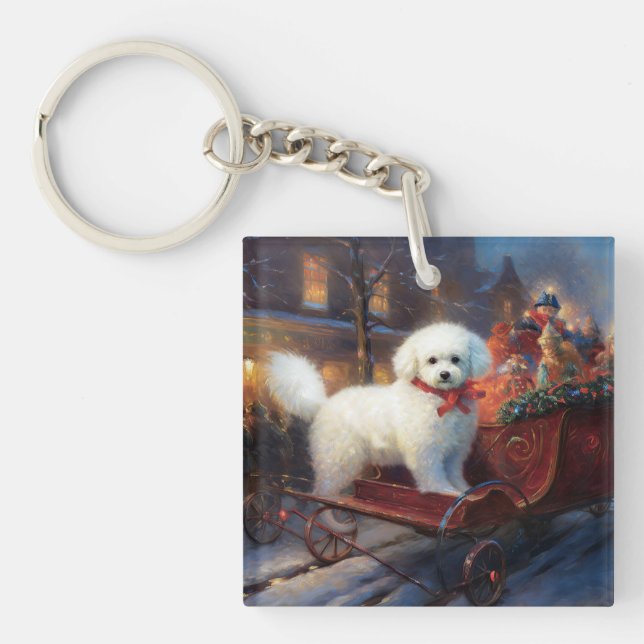 Frise de Bichon Frise Festin de Noël (Devant)