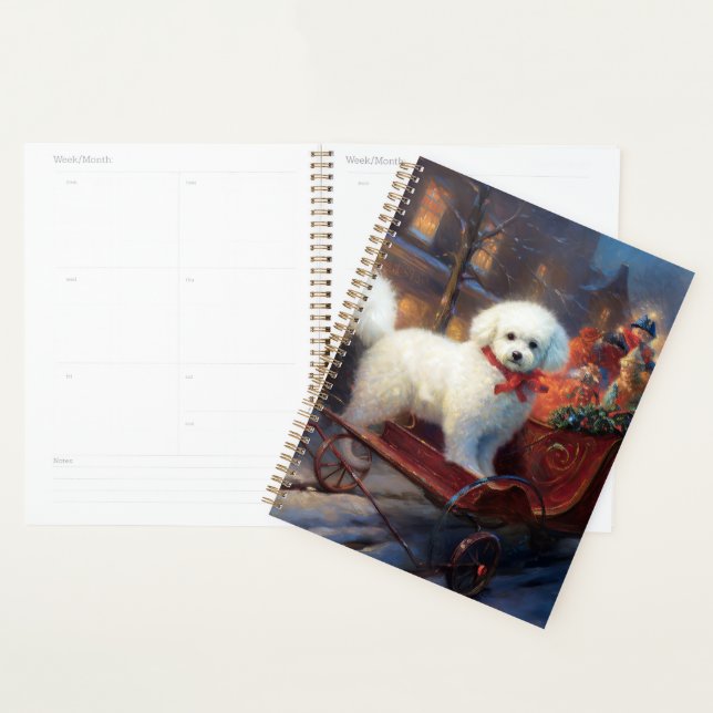 Frise de Bichon Frise Festin de Noël (Devant avec enveloppe)