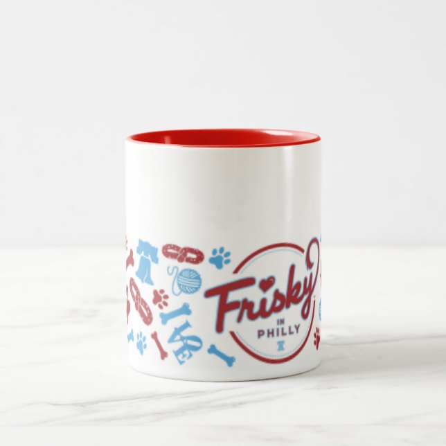 Frisky In Philly: Collage Design Coffee Mug (Center)