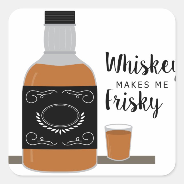 Frisky Whiskey Square Sticker (Front)