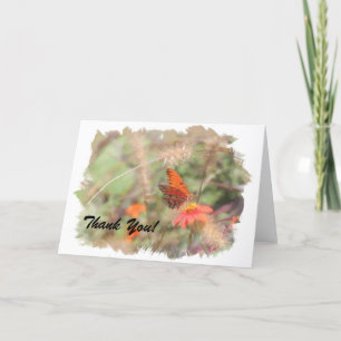 Fritillaire du Golfe sur Zinnia Carte de remerciem