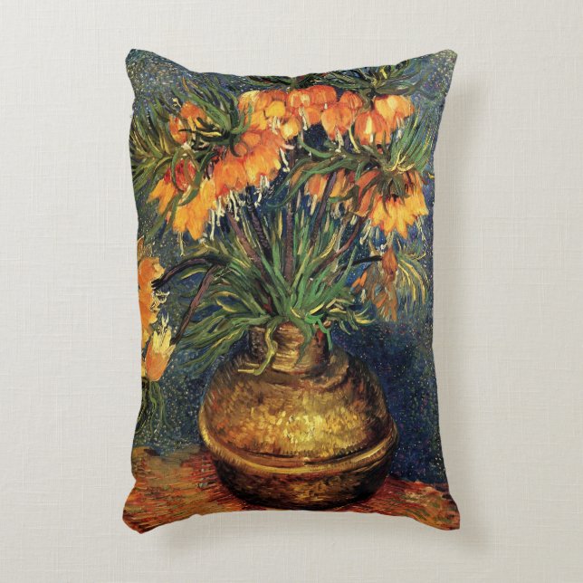 Fritillaries in a Copper Vase by Vincent van Gogh Accent Pillow (Front(Vertical))
