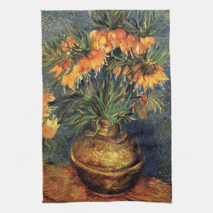 Fritillaries in a Copper Vase by Vincent van Gogh Kitchen Towel