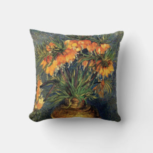 Fritillaries in a Copper Vase by Vincent van Gogh Throw Pillow