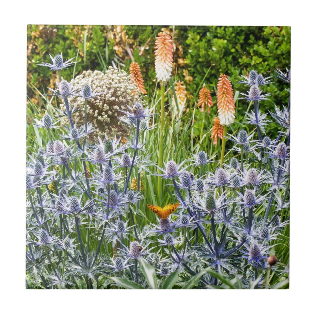 Fritillary Butterfly In A Summer Garden Tile (Front)