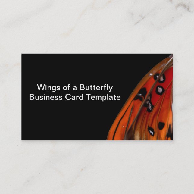 Fritillary Butterfly Wings Business Card Template (Front)