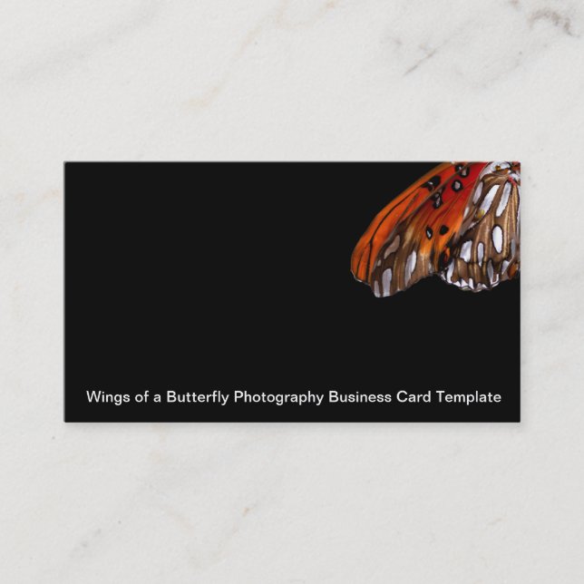 Fritillary Butterfly Wings Business Card Template (Front)