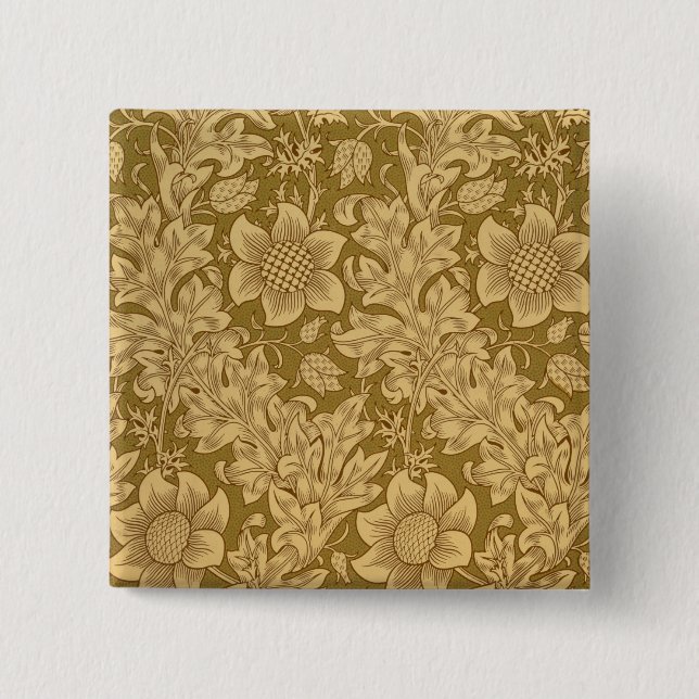 'Fritillary' wallpaper design, 1885 2 Inch Square Button (Front)