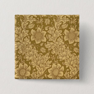 'Fritillary' wallpaper design, 1885 2 Inch Square Button