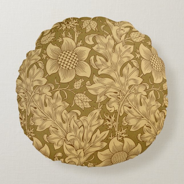 'Fritillary' wallpaper design, 1885 Round Pillow (Front)