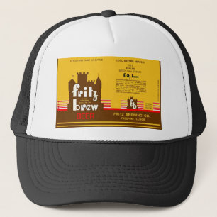 FRITZ BREW CONE TOP BEER CAN DESIGN FREEPORT ILL TRUCKER HAT