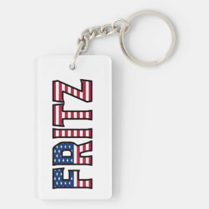 Fritz prénom nom drapeau USA porte-clés