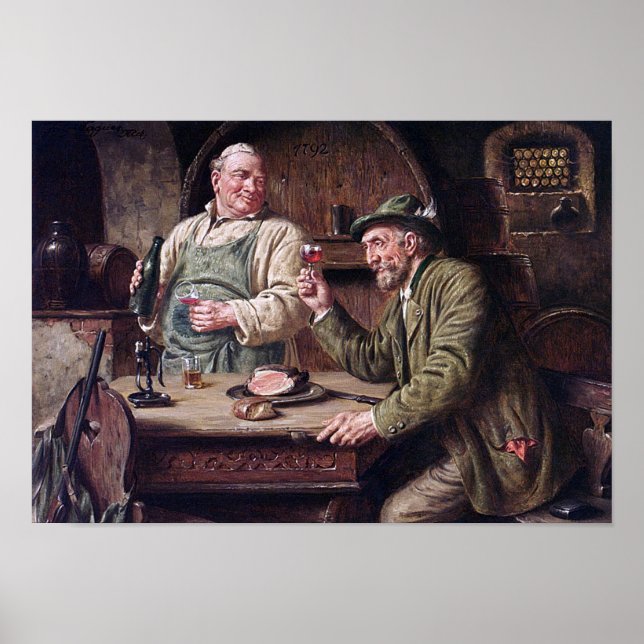FRITZ WAGNER-IN THE WINE CELLAR-PRINT POSTER (Front)