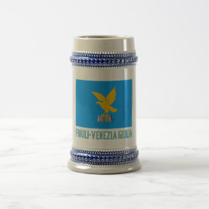 Friuli-Venezia Giulia flag with name Beer Stein