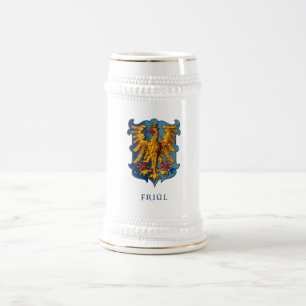 Friuli vintage coat of arms white Beer Stein