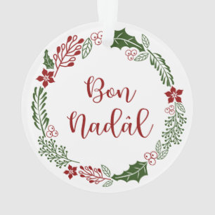 Friulian Merry Christmas Wreath, Bon Nadâl Ornament