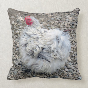 Frizzle Bantam Hen Throw Pillow