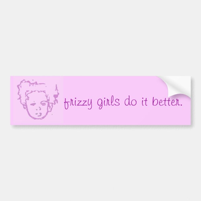 Frizzy Girls Bumper Sticker - blush (Front)