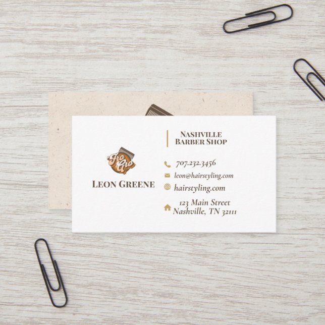 Fro Gro Barber Shop Business Card (Front/Back In Situ)