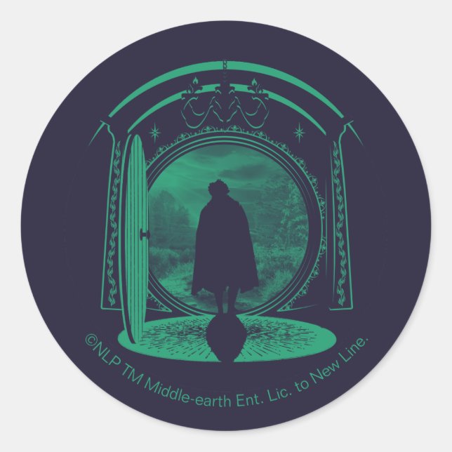 FRODO™ Leaving THE SHIRE™ Silhouette Classic Round Sticker (Front)