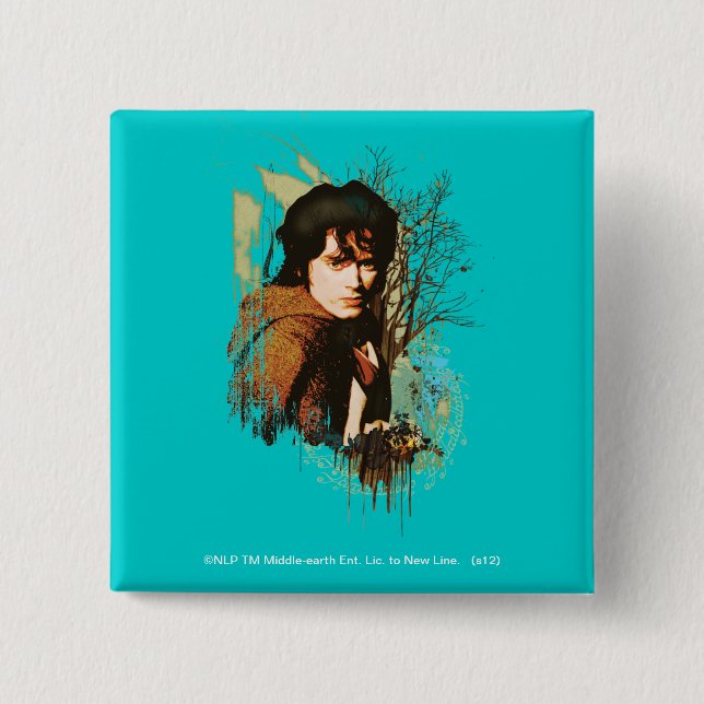 FRODO™ Mixed Media Vector Collage 2 Inch Square Button (Front)