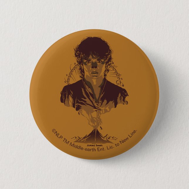 FRODO™ MOUNT DOOM™ Tengwar Inscription Graphic 2 Inch Round Button (Front)