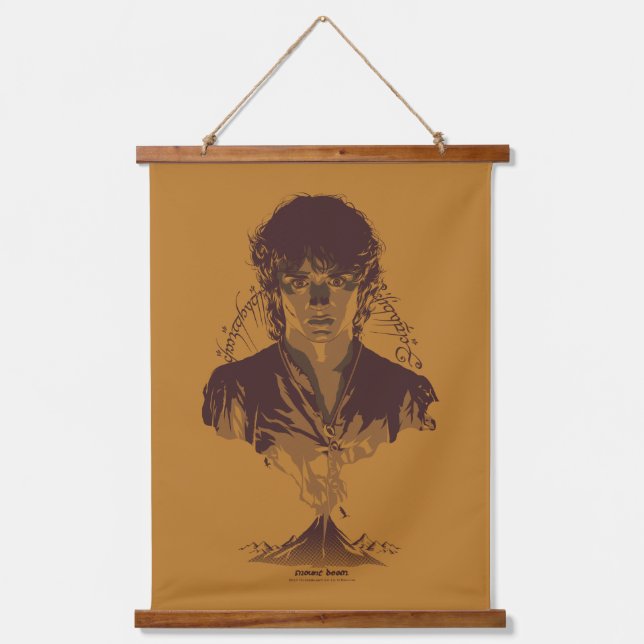 FRODO™ MOUNT DOOM™ Tengwar Inscription Graphic Hanging Tapestry (Front)