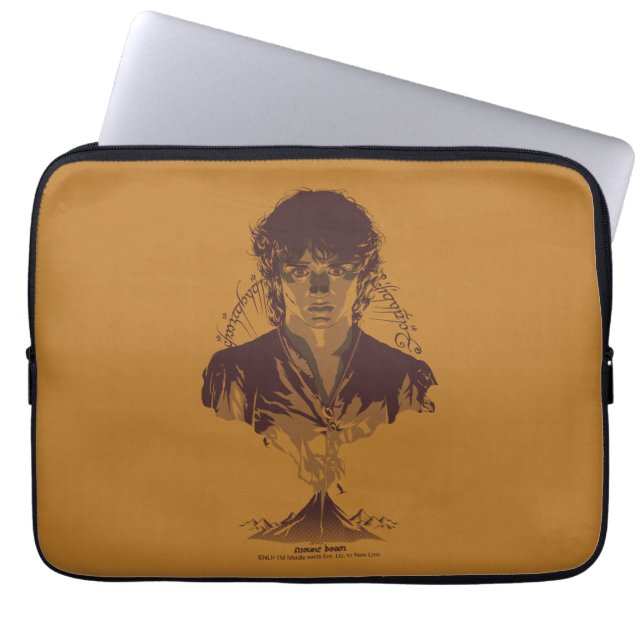 FRODO™ MOUNT DOOM™ Tengwar Inscription Graphic Laptop Sleeve (Front)