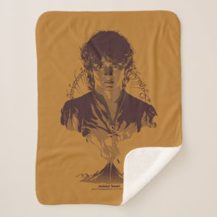 FRODO™ MOUNT DOOM™ Tengwar Inscription Graphic Sherpa Blanket