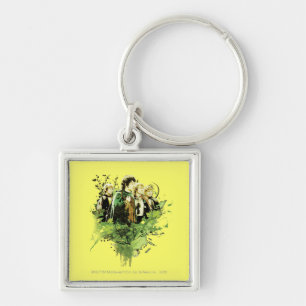 FRODO™ with Hobbits Vector Collage Keychain