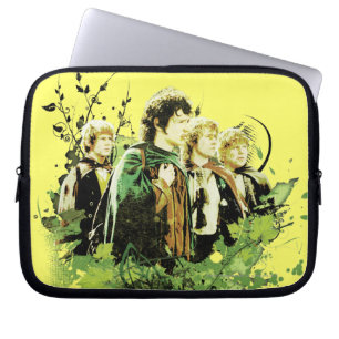FRODO™ with Hobbits Vector Collage Laptop Sleeve