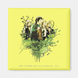 FRODO™ with Hobbits Vector Collage Magnet