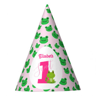 Frog 1st Birthday party one year old girl supplies Hat