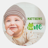Frog 1st Birthday party Photo is turning one cute